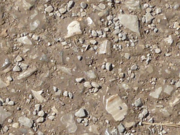 Seamless ground texture containing stones of various sizes set in dark brown dirt.